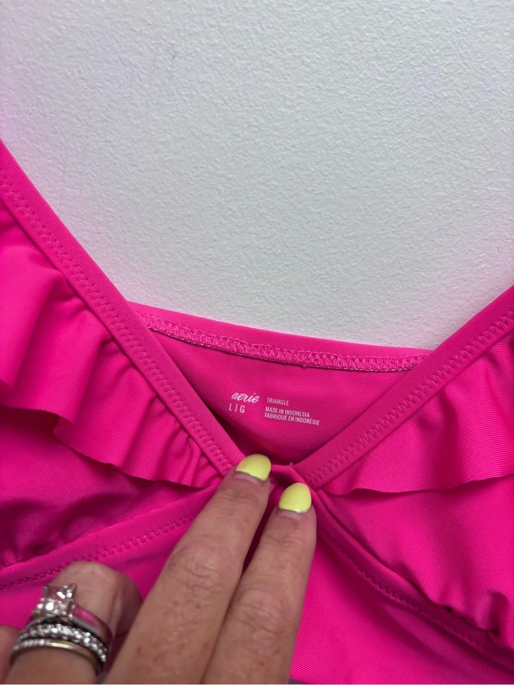 NWT Aerie Ruffle Longline Bikini Top
